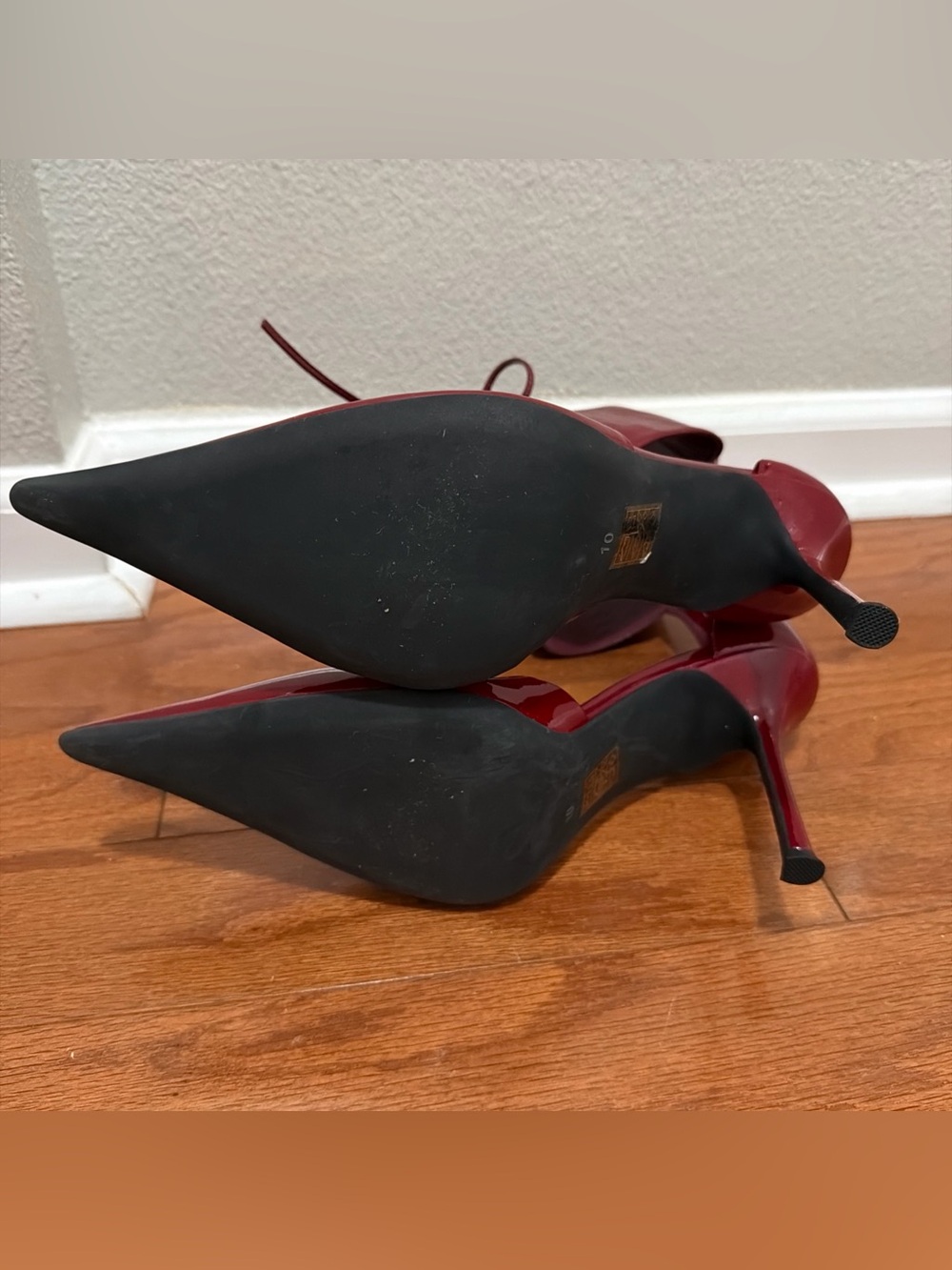 Jeffrey Campbell Red Patent Pointed-Toe Ankle-Strap Pump 10 - Picture 8 of 12